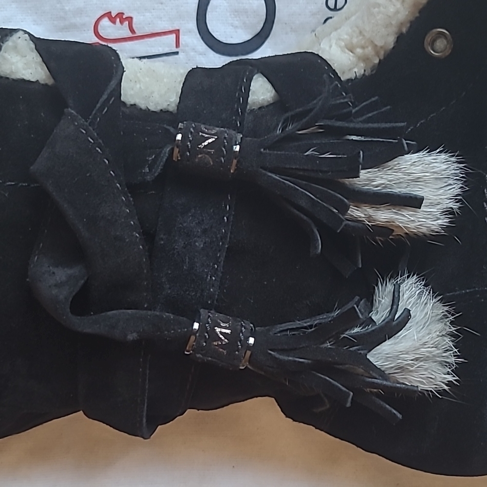 MONCLER Shearling Waterproof Suede Boots - Picture 5 of 8